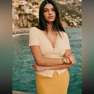 NWT Sezane Jamie Tee in Cream